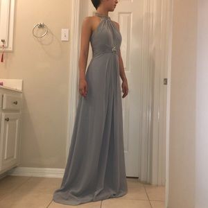 Beautiful Full Length Gray Chiffon Gown